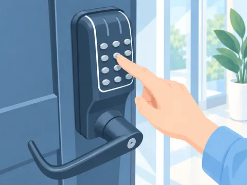 暗証番号で入室する
