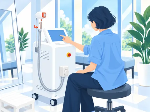 脱毛機を立ち上げる