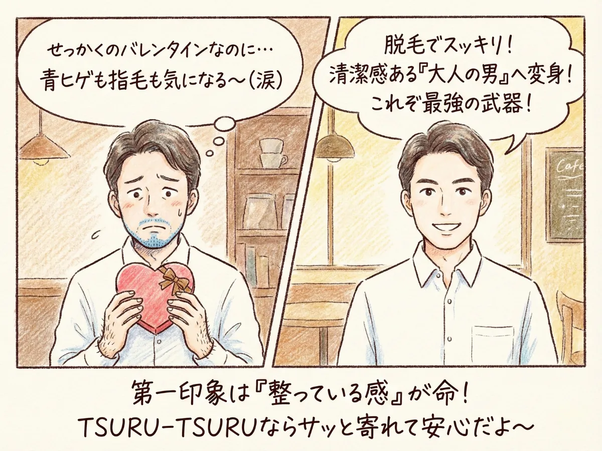 バレンタインの好印象は「清潔感」が9割！ヒゲや指先のムダ毛ケアが鍵です