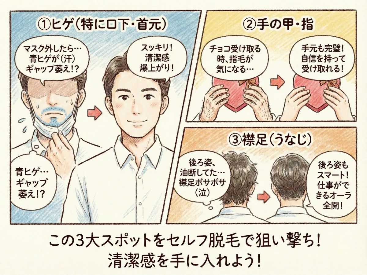 全部やるのは大変……という方は、まずこの3箇所を狙い撃ち